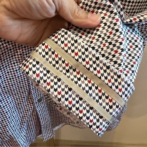 Robert Graham LS Button Down Modern Americana Houndstooth Blue Red White 3XL - Picture 7 of 9